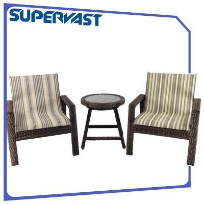 China 3PC Outdoor Garden Furniture Patio Bistro Set Steel Frame Resin Rattan Sling for sale