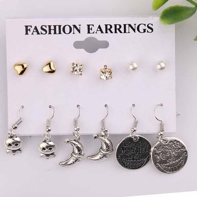 China Cute 6 Pairs/Set Women Halloween Earrings Skull Spider Web Pumpkin Key Earrings Jewelry Gifts Halloween Decorations For Party for sale