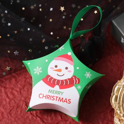 China Recyclable Santa Claus Candy Box Star Shape Christmas Gift Boxes 10pcs Merry Christmas Boxes Bags For New Year Christmas Decor Kids Home Gifts for sale