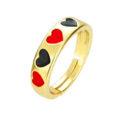 China Wholesale 2021 Fashion Women Exquisite GOLD Peach Heart Ring 18K Gold Ring Copper Red White Gift for sale