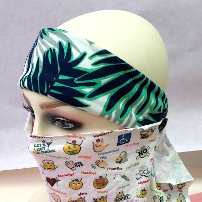 China Fashionable custom elastic soft sports headbands printing workout polyester wide headband with button sports headband for sale