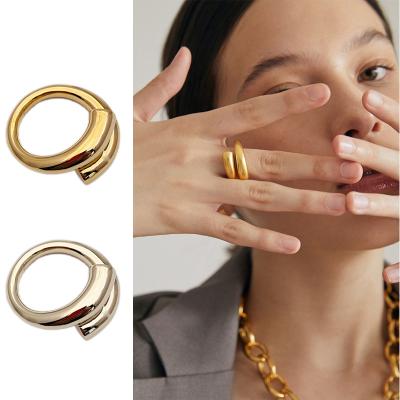 China The latest FASHIONABLE hot selling simple retro ring multifunctional purpose open brass ring plated 18K gold ring for sale