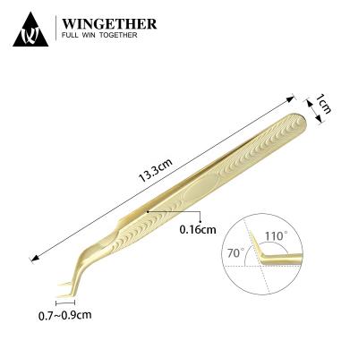 China Hot Wholesale Amazon Selling Wingether Eyelash Extens Tweezers Stainless Steel Curve Eyelash Extension Tweezers for sale