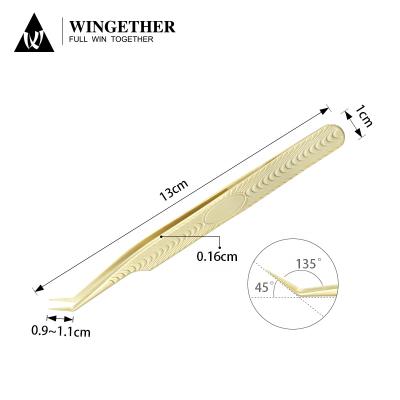 China Hot Selling Custom Amazon Best Selling Wingether Eyelash Stretch Tweezers Custom Eyelash Tweezers Bulk Beauty Tweezers for sale