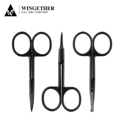 China MR GREEN Supplier Wingether Stainless Steel Ball Tip Curved Beauty Manicure Eyelash Eyebrow Scissors Curved Tip Scissors for sale