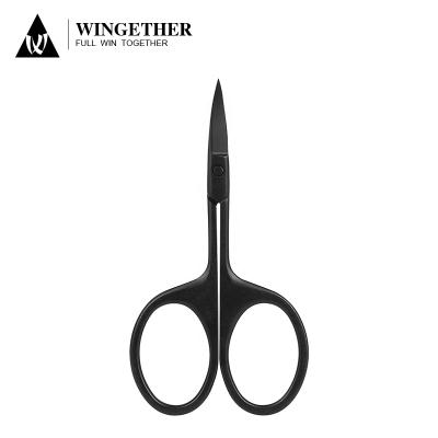 China MR GREEN Supplier Wingether Beauty Scissors High Quality Stainless Steel Curved Blade Balancing Scissors Black Scissors for sale