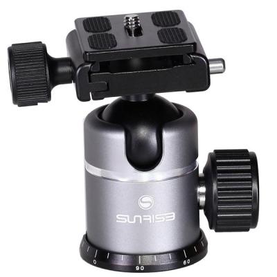 China Aluminum Alloy Sunrise Camera Tripod Ball Mount 1/4 Head Screw With Quick Release Plate for sale