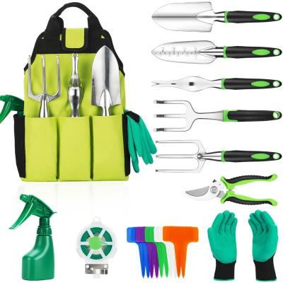 China Factory Heavy Duty Garden Tools Sturdy Priced 11 Piece Aluminum Alloy Aluminum Alloy Garden Hand Tools Bag Tool Kit With Carry Bag for sale