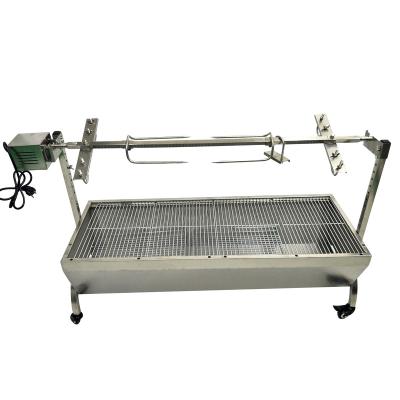 China Commercial Height Adjustable Rotisserie 60kg 120cm Stainless Steel Charcoal Barbecue Pork Roaster for sale