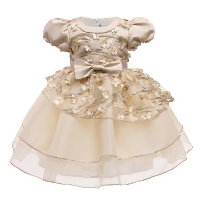 China Anti-Static Girl Embroidery Princess Pageant Dresses Kids Prom Sleeveless Ball Gown for sale