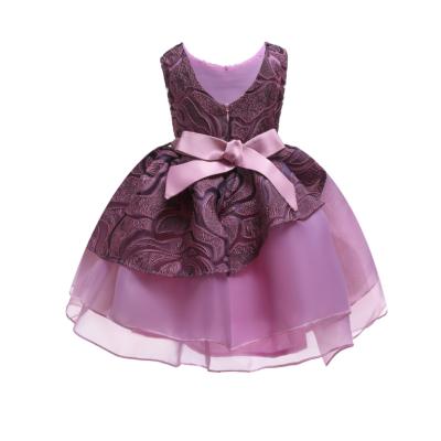 China Girls Dress Kids Flower Lace Up Wedding Party Dresses For 2-10 Years 3215 for sale