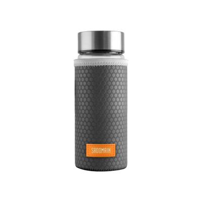 China Double Layer Minimalist Heat Resistant Glass Anti-collision Portable Cup 250ml (With Leather Case) for sale