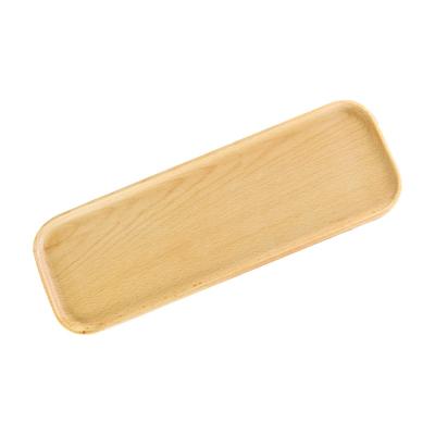 China Dish - Large Wooden Household Beech Wood Storage Tray Handmade Rectangular Snack Dish Wooden Product WW706 for sale