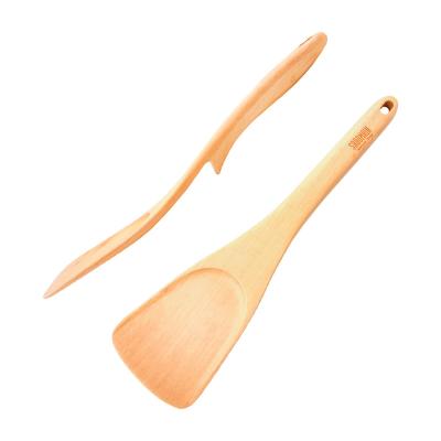 China Modern Handmade Special Non-stick Wooden Spatula Non-Stick Saucepan Spatula Beech Wood Chinese Frying Spoon Tabletop for sale