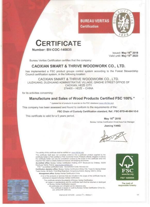 FSC - Cao County Tongshun Woodwork Co., Ltd.