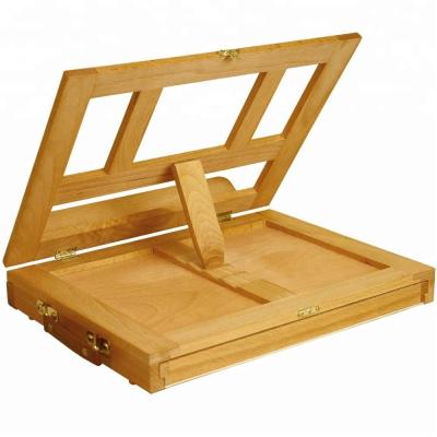 China Adjustable Wooden Sketch Easel Desk Table Easel With Drawing Board for sale