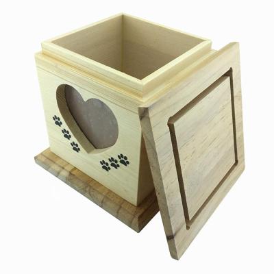 China Eco-firendly Solid Wood and Handcrafted with Photo Frame Dog Cat Pet Casket Animal Coffin for sale