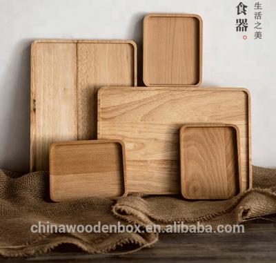 China Customized Styles Solid Wood Serving Tray Wood Tray FSC Food Grade Pine Wood Wooden Fruit Tray Wholesale for sale