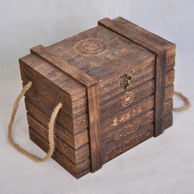 China Handmade tongshun brand wooden wine box wooden wine box case 3 bottles for sale