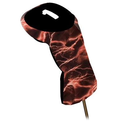 China Professional golf club head dust cover creative PU leather golf headcovers wooden pattern headcover for 460 cc driver club for sale