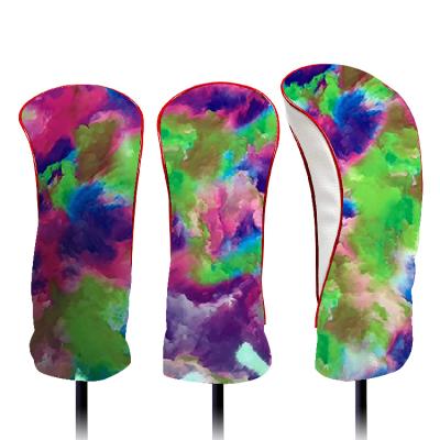 China Golf Sport Used To Protect Head Covers Camouflage Golf 460cc Driver Headcovers PU Crystal Leather Golf Wood Headcover Sets for sale