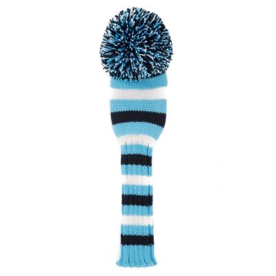 China Professional golf headcover POM POM golf club head protector headcover OEM manufacture knit golf head cover driver for sale