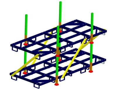 China Durable Lightweight Industrial Specially Steel Pallets 2830L*1350W*960H For Industrial Package for sale