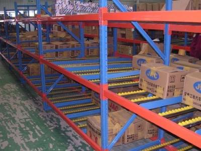 China High Volume Carton Flow Pallet Warehouse Storage Racks With Powder Coat Paint Finish for sale