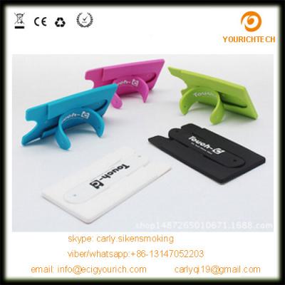 China 3M silicone card holder with stand cell phone wallet for mobile  with build-in stands for sale