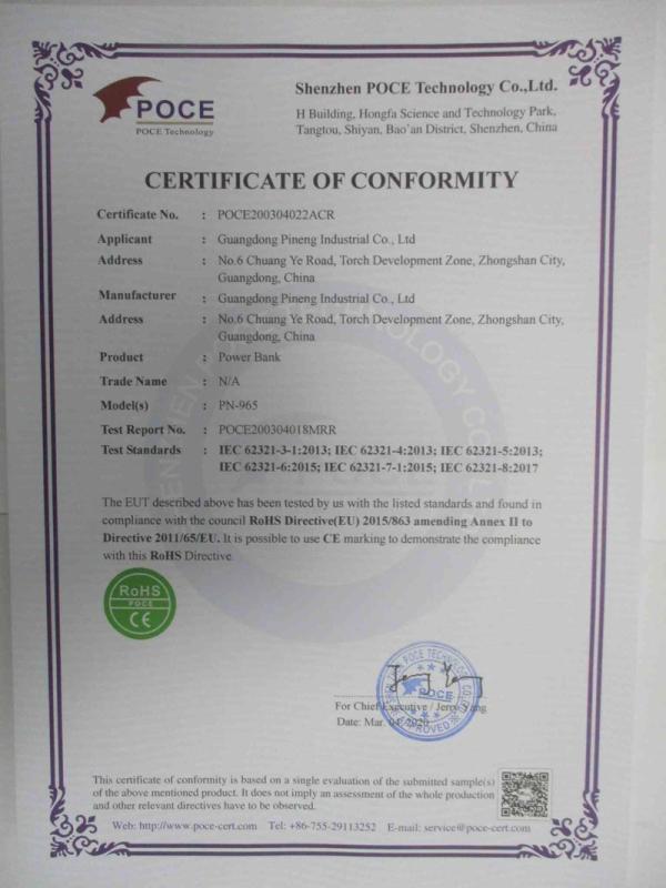 RoHS - Guangdong Pineng Industrial Co., Ltd.