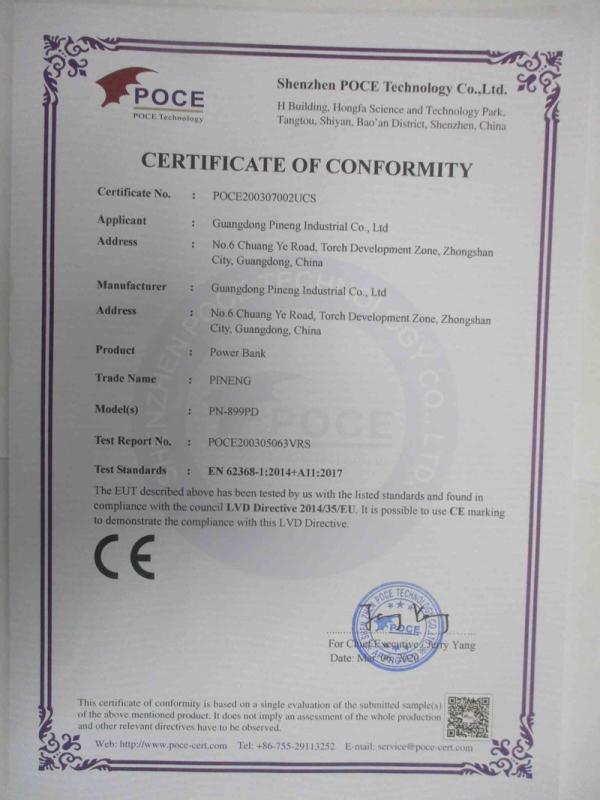 CE - Guangdong Pineng Industrial Co., Ltd.