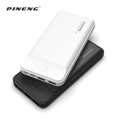 China PINENG support fast charge new product high capacity portable dual output 10000 20000 mAh power bank for mobile device for sale