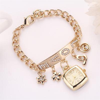 China Auto Date New Fashion LOVE Women's Stainless Steel Bracelet Watch for sale