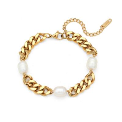 China Casual/Sporty Popular Simple Pearl Accessories Set Stainless Steel Pearl Design Sense Bracelet for sale