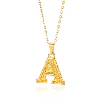 China Other Hot Selling New Product Gold-plated 18K Environmentally Friendly Vacuum 26 English Capital Letters Pendant Necklace for sale