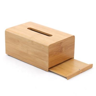 China Eco CLASSIC natural color bamboo tissue box toilet paper holder for kitchen bathroom for sale