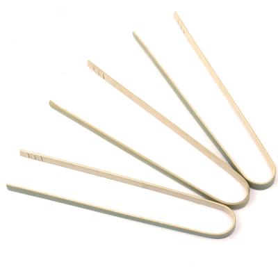 China Sustainable Promotional Mini Kitchenware Serving Bamboo Food Eco Friendly Natural Clip Tongs for sale