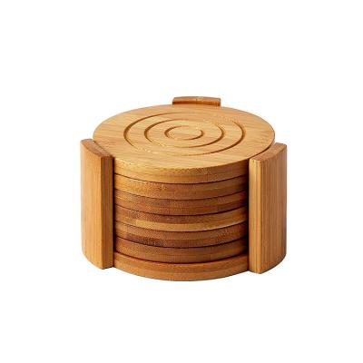 China Sustainable High Quality Cheap Price Natural Eco - Friendly Bamboo Wooden Cup Coasters for sale