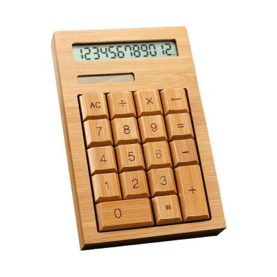 China 12 Digit Calculator Solar Bamboo Material Calculator Low MOQ Wholesale New General Purpose Eco-friendly Design With Custom Logo for sale