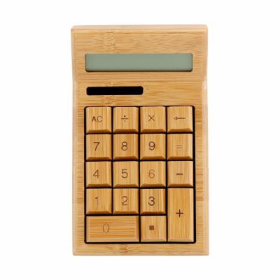 China High Quality Custom Wholesale 12 Digit Solar Calculator Universal Purpose Calculator Bamboo Material Gift for sale