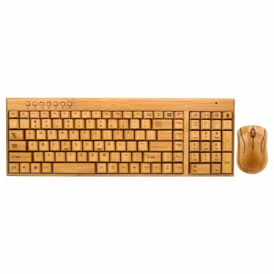 China Bamboo Wireless Usb PC Keyboard And Mouse Combos Set From Desktop PC Factory Wholesale Price for sale