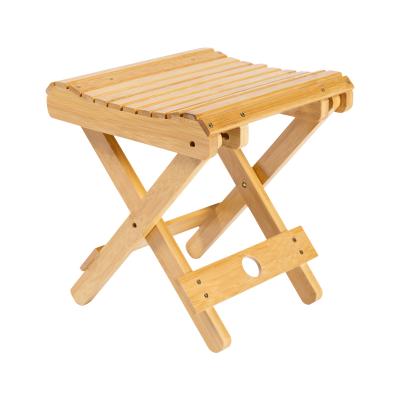 China Collapsible Natural Bamboo Kids Mini Folding Step Sneak Fishing Stool Shower Chair For Kids for sale