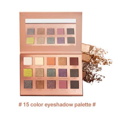 China New Arrivals Waterproof Private Label 15 Colors Shine Long Lasting Eyeshadow Cosmetics Makeup Shimmer Eyeshadow Palette for sale