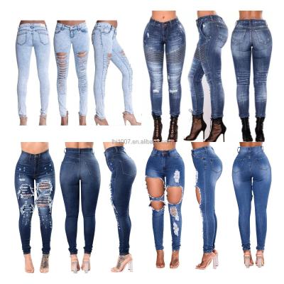 China High waist women's pants 2021 wholesale clothing fashion jeans QUICK DRY ladies Jean Women Destroyed Skinny Denim for sale