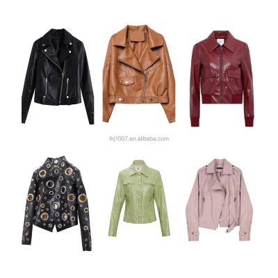 China Breathable Spring Winter Girl Outdoor Biker Jackets Women's Short Leather Jacket In Low Price for sale