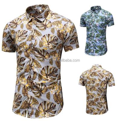 China Summer Anti-Shrink Mens Hawaiian Print Shirt Floral Digital Print Short Sleeve Shirt For Men for sale