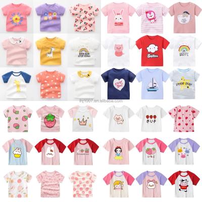 China Lovely anti-shrink summer cotton T-shirts for girls and babies wholesale discount price for sale