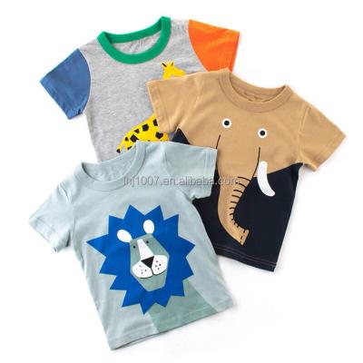 China Hot Selling Children's Boy's Dinosaur Cartoon Short Sleeve Cotton T-Shirt Anti-Shrink for sale