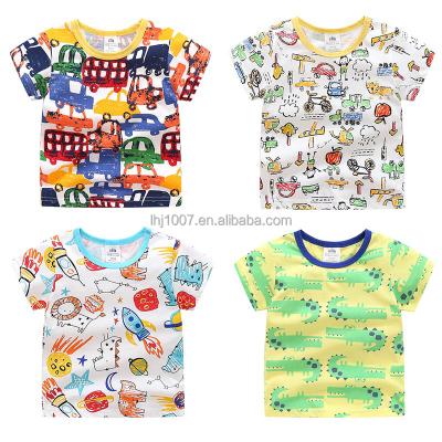 China Summer Cotton Anti-Shrink Kids Short Sleeve Printed T-shirt Children's Printed T-shirt Many Design Kids O Neck T-shirt Tops for sale