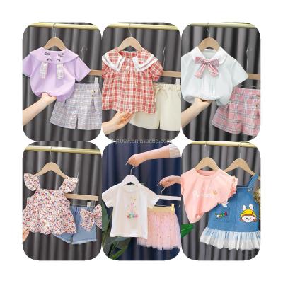 China New Girls Summer High Quality Casual Fashion Children's Two Sleeve Short Suits Wholesale for sale